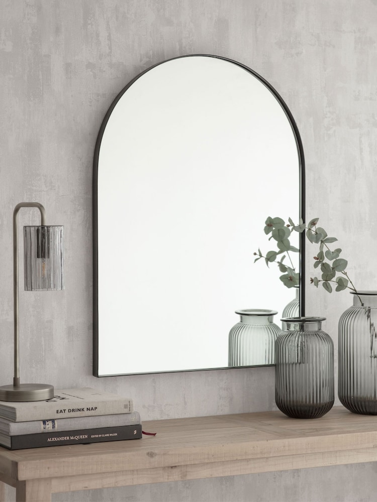 Garden Trading Black Charlcombe Arched Mirror - Image 1 of 3
