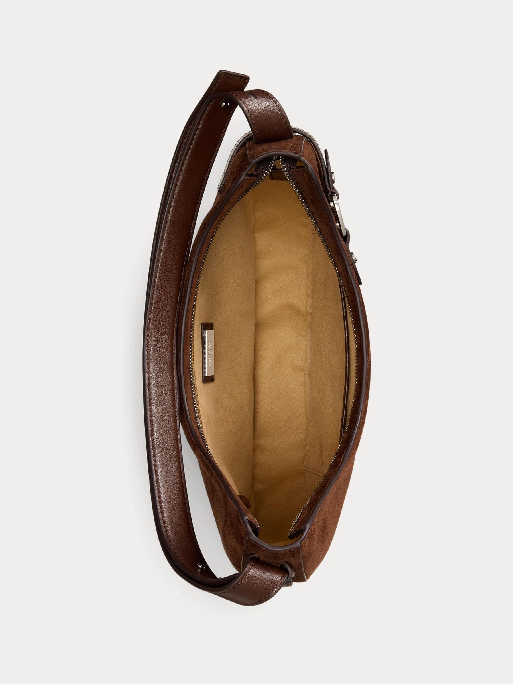 Buy Lauren Ralph Lauren Dark Hickory Tasha Shoulder Suede Large