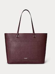 Lauren Ralph Lauren Red Red Karly Pebbled Shopper Tote Bag - Image 1 of 5