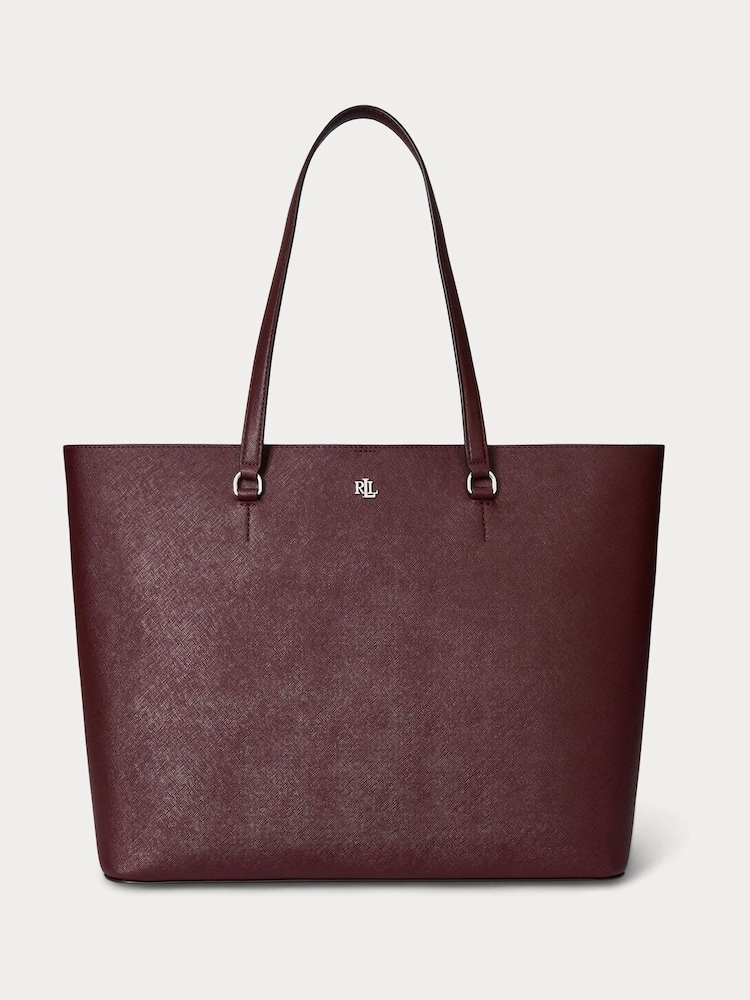 Lauren Ralph Lauren Red Red Karly Pebbled Shopper Tote Bag - Image 2 of 5 Lauren Ralph Lauren Red Red Karly Pebbled Shopper Tote Bag - Image 2 of 5