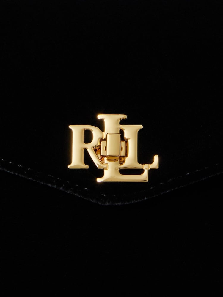 Lauren Ralph Lauren Black Farrah Velvet Top Handle Bag - Image 6 of 6 Lauren Ralph Lauren Black Farrah Velvet Top Handle Bag - Image 6 of 6