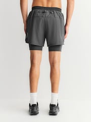 črna - Aktivno 2-v-1 Kratke hlače 2 Komplet - Slika 4 iz 11