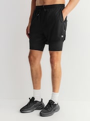 črna - Aktivno 2-v-1 Kratke hlače 2 Komplet - Slika 5 iz 11