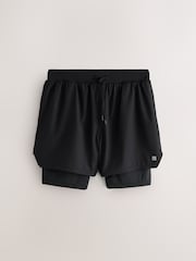 črna - Aktivno 2-v-1 Kratke hlače 2 Komplet - Slika 9 iz 11