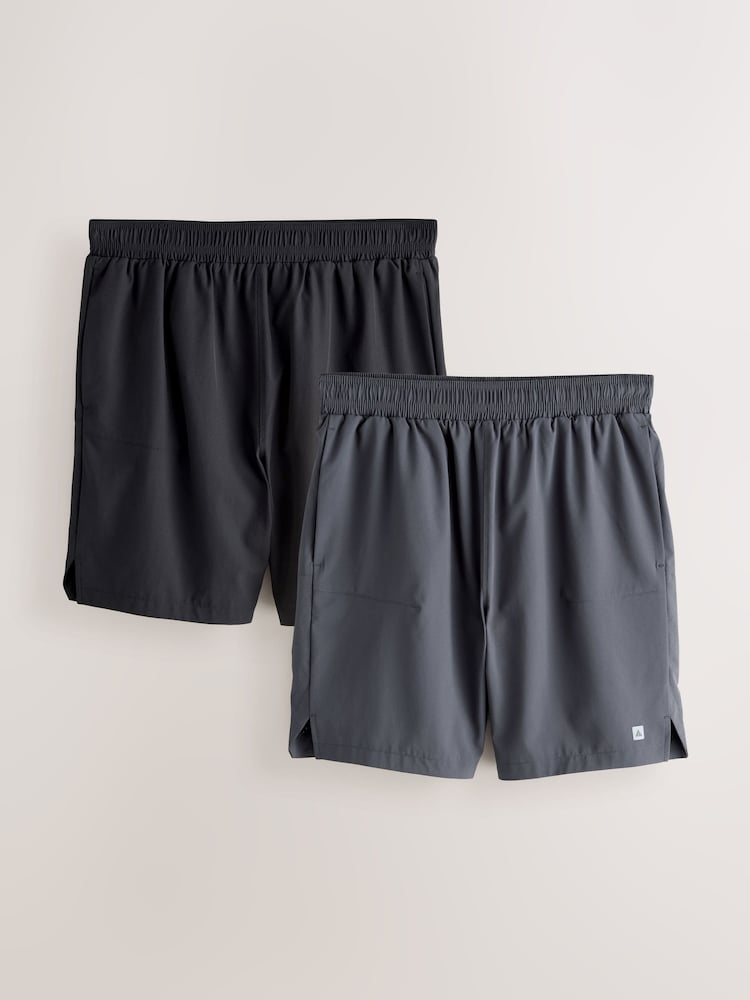 Black/Grey 7 Inch Active Gym Sports Shorts 2 Pack - Image 1 of 11 Black/Grey 7 Inch Active Gym Sports Shorts 2 Pack - Image 1 of 11