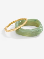Mood Mint And Polished Resin Statement Stacker Bracelets 2 Pack - Imagen 1 de 2