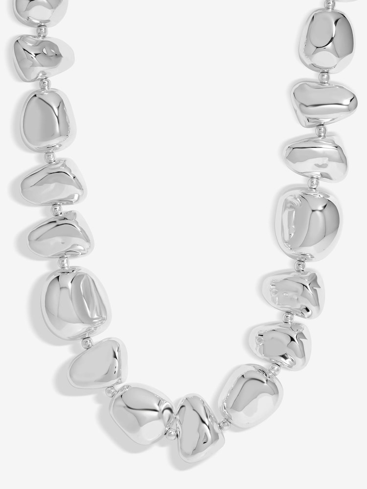 Mood Silver Tone Polished Pebble Necklace - Image 1 of 1