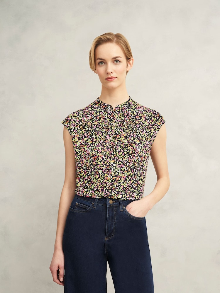 Hobbs Blue Maeve Printed Top - Image 1 of 4