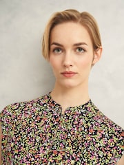 Hobbs Blue Maeve Printed Top - Image 3 of 4