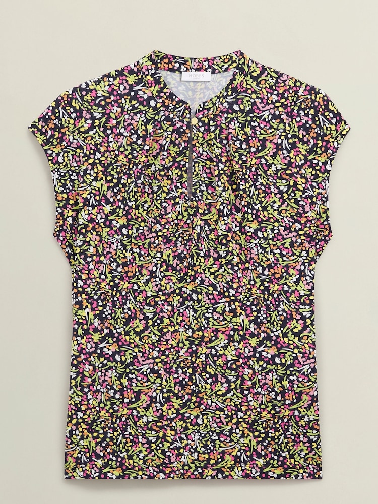 Hobbs Blue Maeve Printed Top - Image 4 of 4