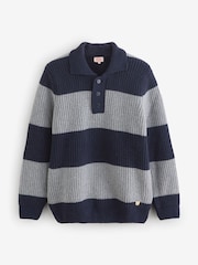 Armor Lux Grey Heritage Polo Neck Sweater - Image 1 of 1