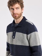 Armor Lux Grey Heritage Polo Neck Sweater - Image 4 of 5