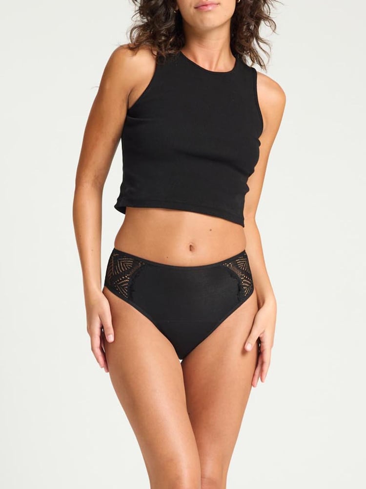 ModiBodi Black Sensual French Cut Moderate Heavy Knickers - Image 1 of 4