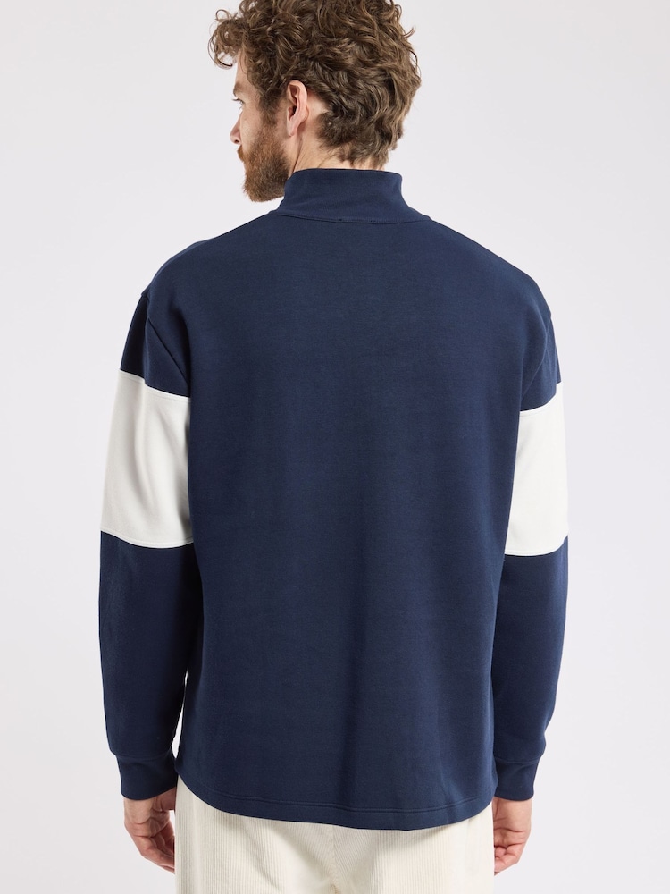 Armor Lux Heritage Quarter-zip Colour Block cotton Sweatshirt - Image 2 of 7 Armor Lux Heritage Quarter-zip Colour Block cotton Sweatshirt - Image 2 of 7
