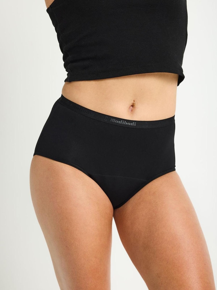 ModiBodi Black Classic Full Brief Moderate Heavy Knickers - Image 6 of 6