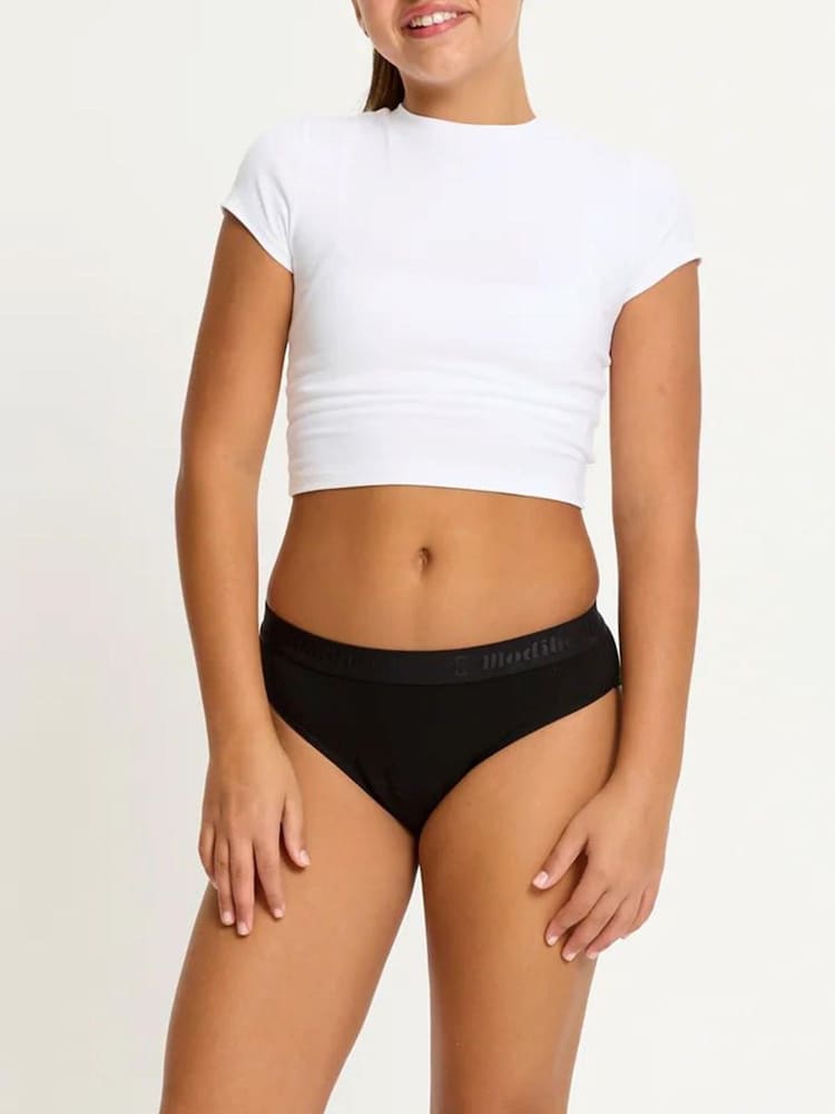 ModiBodi Black Teen Hipster Moderate Heavy Period Brief - Image 1 of 5