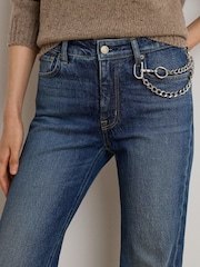 Lauren Ralph Lauren Wide Leg Retro Flare Mid Wash Stretch Denim Jeans - Imagem 6 de 6