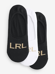 Lauren Ralph Lauren White Logo Liner Invisible 3-Pack Socks - Image 1 of 3