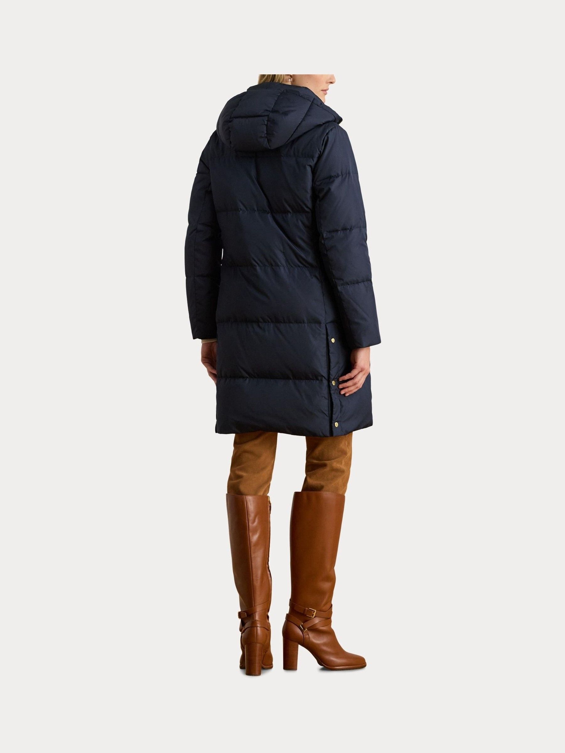 Buy Lauren Ralph Lauren Dark Navy Crest Patch Hooded Quilted Down