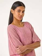 Rosa - Roman Mesh Bubble Hem Stretch Top - Imagem 4 de 5