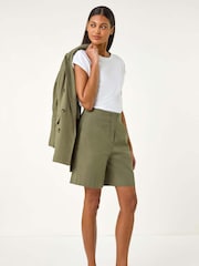 Roman Green Smart Twill Pocket 100% Cotton Shorts - Image 2 of 5