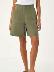 Roman Green Smart Twill Pocket 100% Cotton Shorts - Image 4 of 5