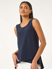 Roman Blue Asymmetric Hem Vest Top - Image 2 of 5