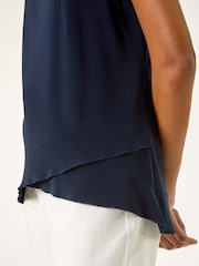 Roman Blue Asymmetric Hem Vest Top - Image 5 of 5