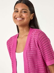 Roman Pink Open Knit Cardigan - Image 4 of 5