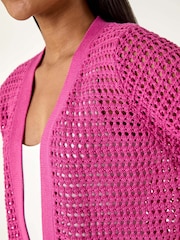 Roman Pink Open Knit Cardigan - Image 5 of 5
