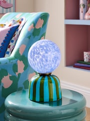 Eleanor Bowmer Blue/Green Striped Table Lamp - Image 2 of 5