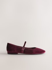 Berry Red Velvet Forever Comfort Square Toe Mary Jane Shoes - Image 3 of 9