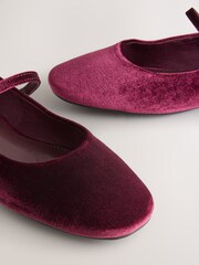 Berry Red Velvet Forever Comfort Square Toe Mary Jane Shoes - Image 4 of 9