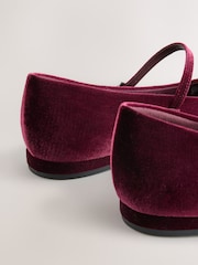Berry Red Velvet Forever Comfort Square Toe Mary Jane Shoes - Image 5 of 9