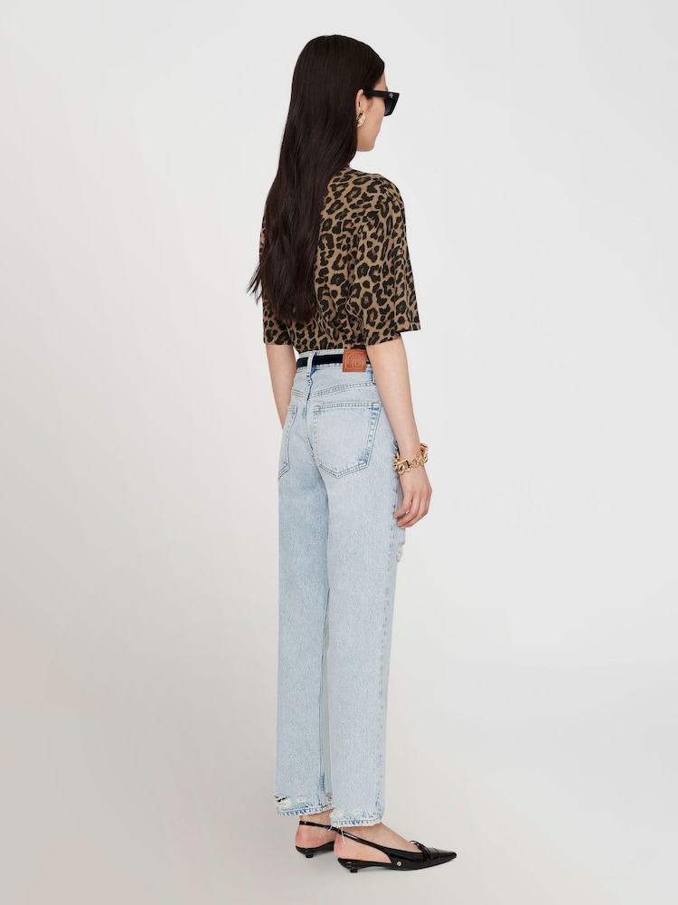 ANINE BING Black/Brown Leopard Avi T-Shirt - Image 2 of 5