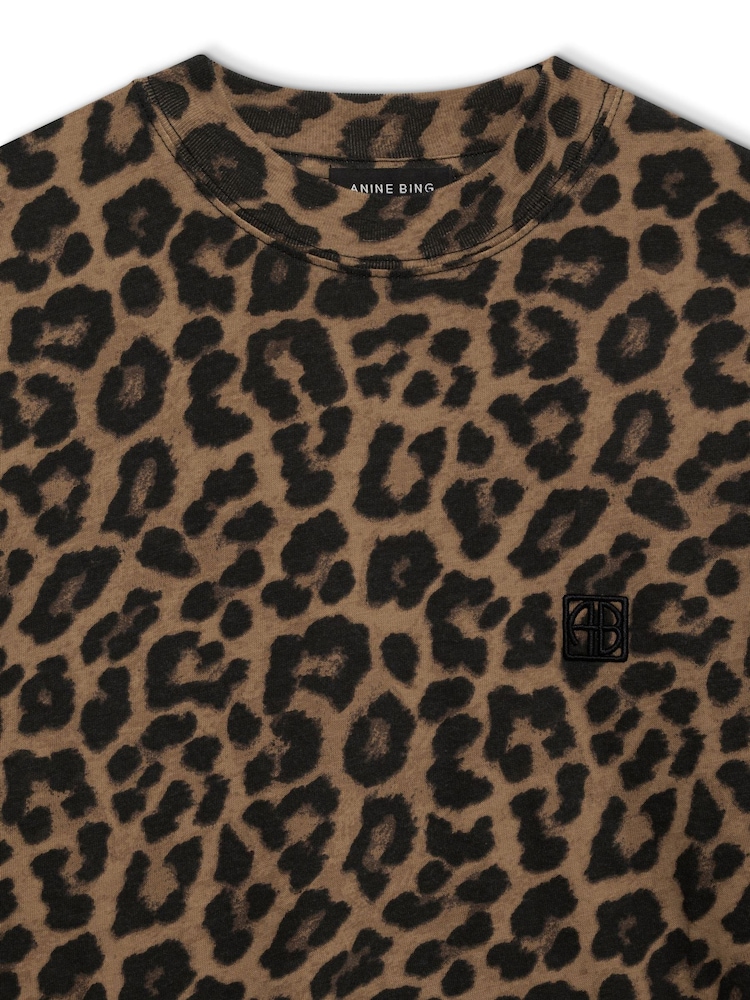 ANINE BING Black/Brown Leopard Avi T-Shirt - Image 5 of 5