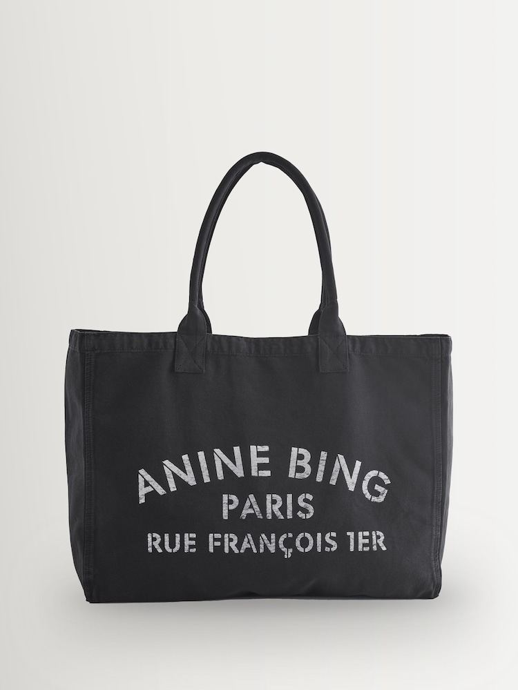 ANINE BING Black Leo Canvas Tote Bag - Image 1 of 1