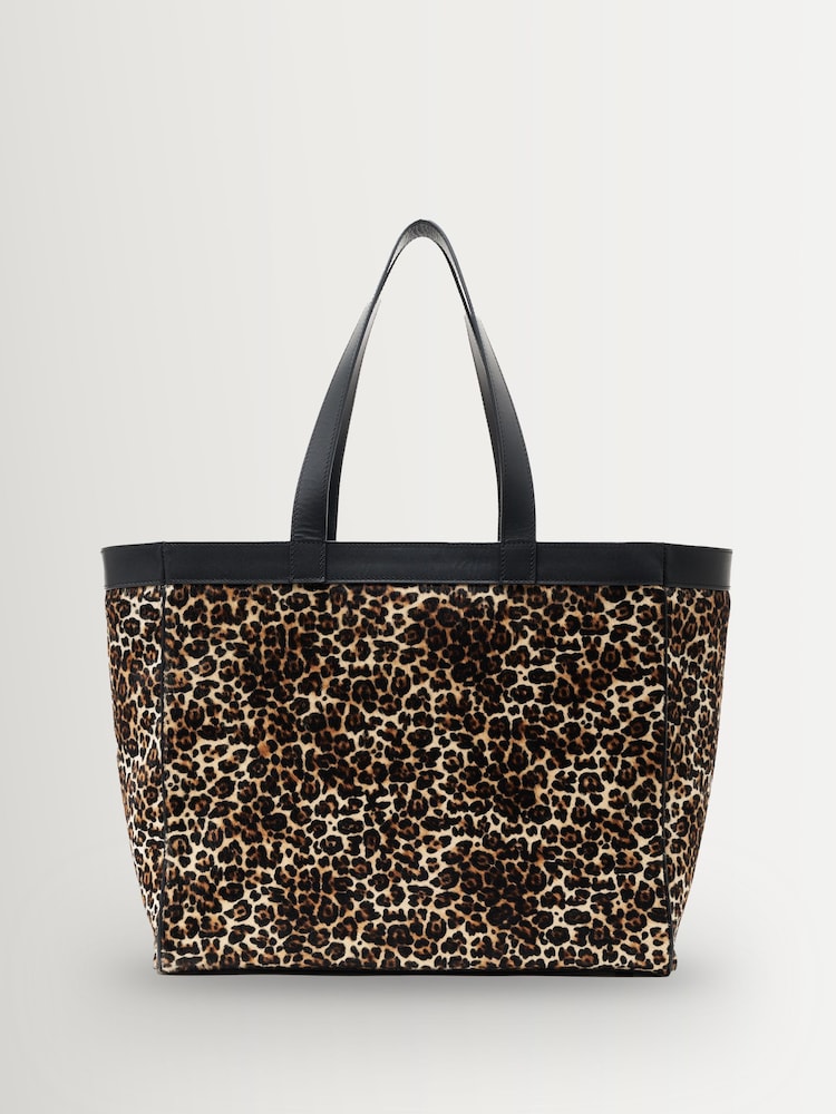 ANINE BING Brown Leapord Print Leo Canvas Tote - Image 2 of 4 ANINE BING Brown Leapord Print Leo Canvas Tote - Image 2 of 4