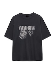 ANINE BING Black Washed Black Cohen T-Shirt - Image 4 of 5