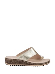 Hush Puppies Gold Elissa Toepost Sandals - Image 1 of 3