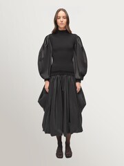 Simkhai Black Jackie Puff Sleeve Top - Image 1 of 5