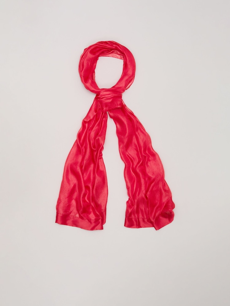 Phase Eight Pink Satin Trim Scarf - Image 1 of 4