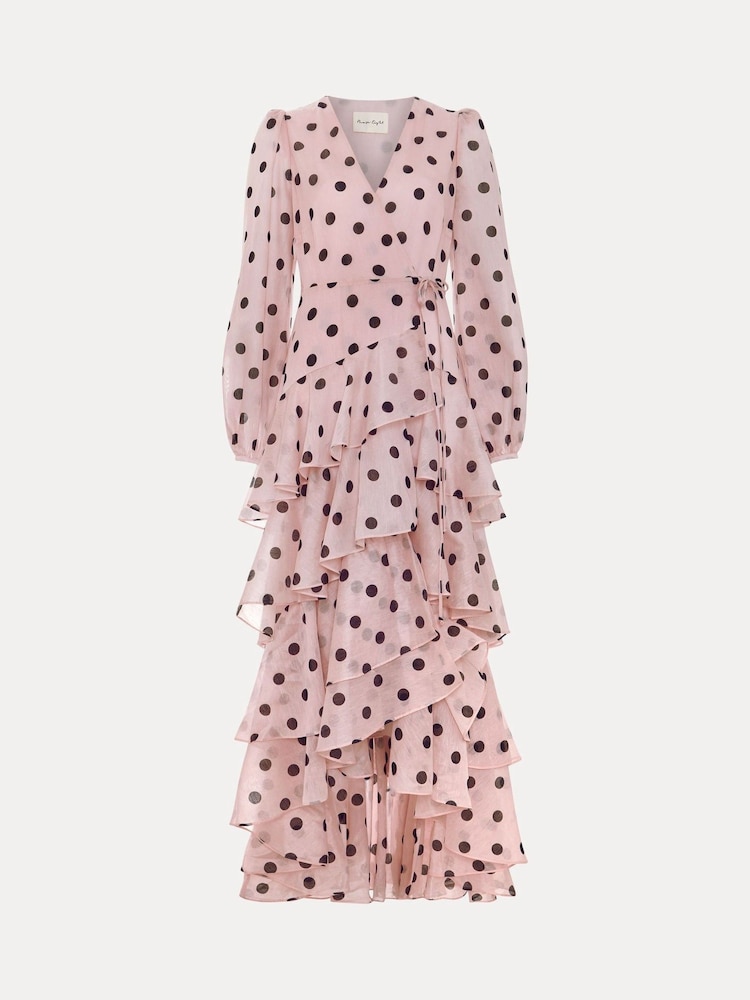 Phase Eight Pink Spot Ruffle Dress - Image 8 of 8 Phase Eight Pink Spot Ruffle Dress - Image 8 of 8