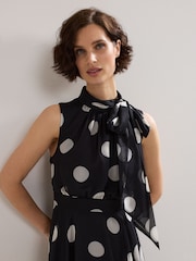 Phase Eight Black Lucinda Spot Dress - Image 5 of 8