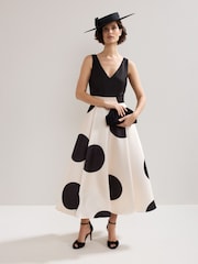 Phase Eight Black Delie Spot Dress - Image 2 of 8