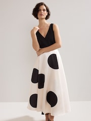 Phase Eight Black Delie Spot Dress - Image 5 of 8