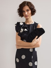Phase Eight Black Suede Clutch Bag - Image 6 of 7