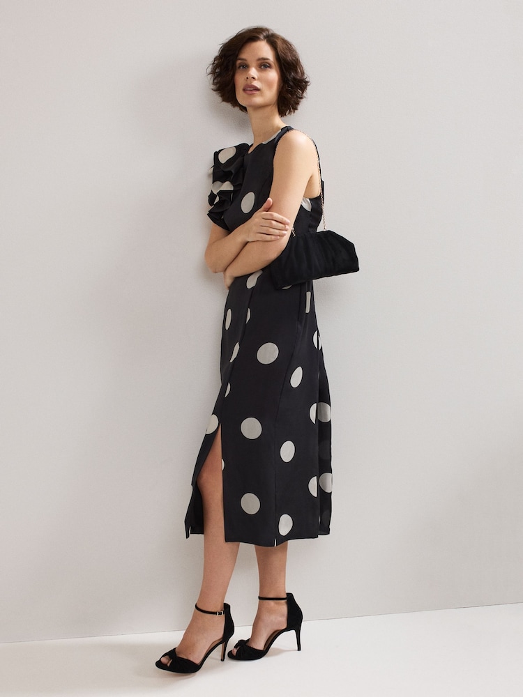 Phase Eight Black Suede Clutch Bag - Image 7 of 7