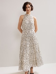 Phase Eight White Nita Spot Maxi Dress - Image 2 of 8