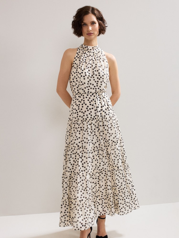 Phase Eight White Nita Spot Maxi Dress - Image 2 of 8